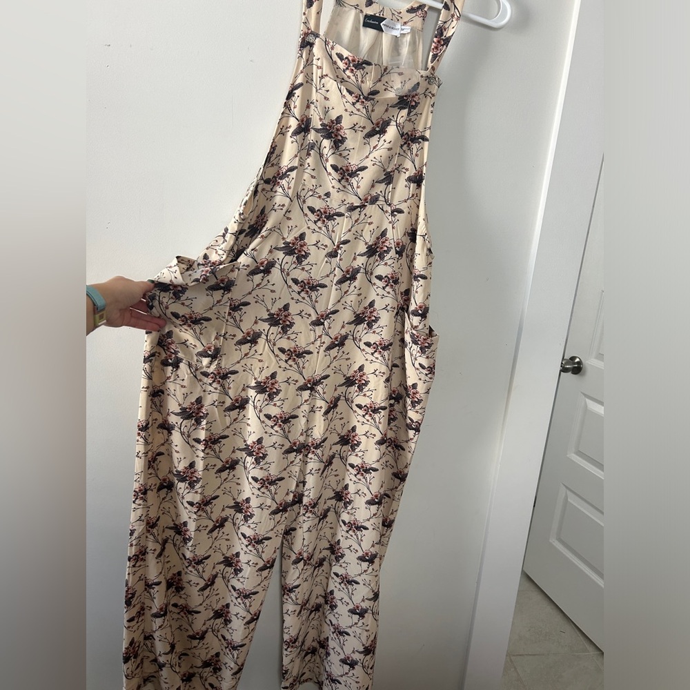 Floral overalls, piper and scoot, size M